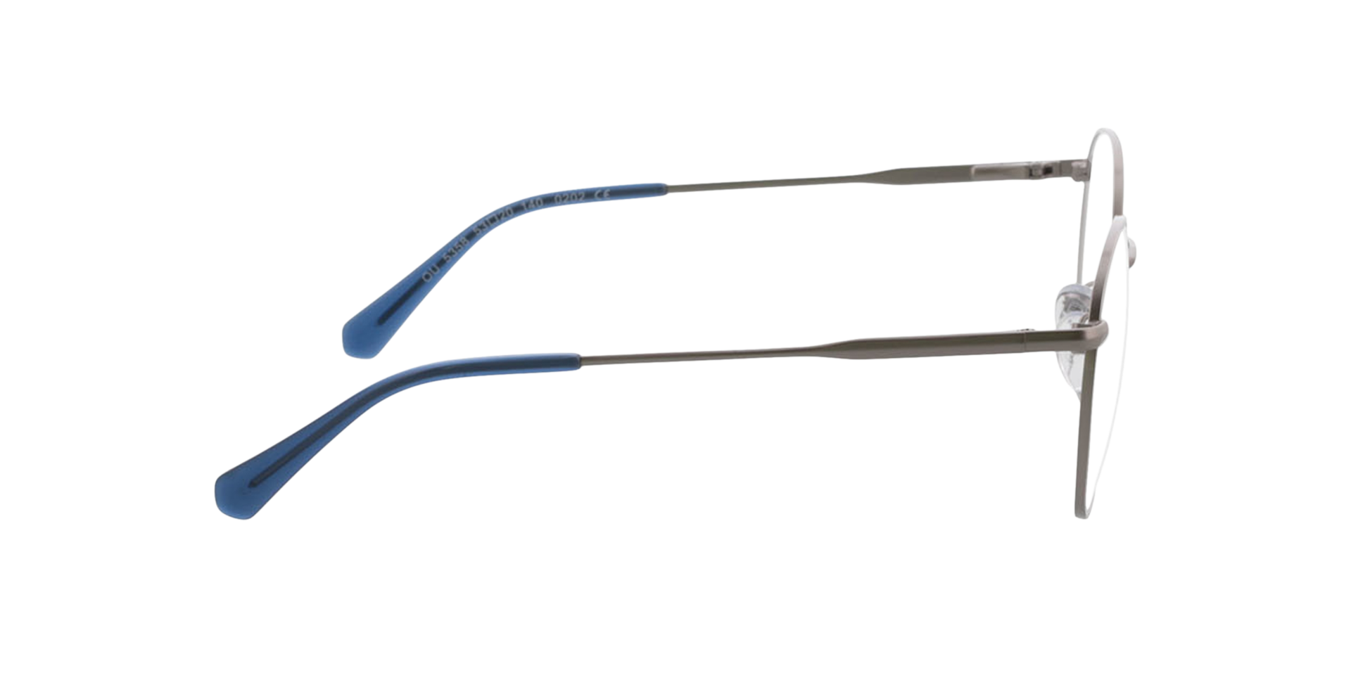 Lyon Matzilver  &  blauw MetaalEyeglass Frames van B24, Zijaanzicht