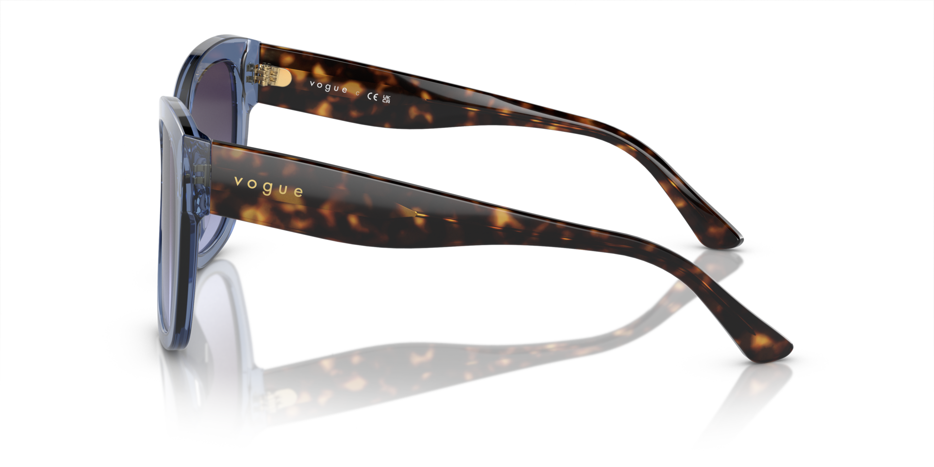 VO5338S Blau transparent AcetatSunglass Frames von B24, Seitenansicht