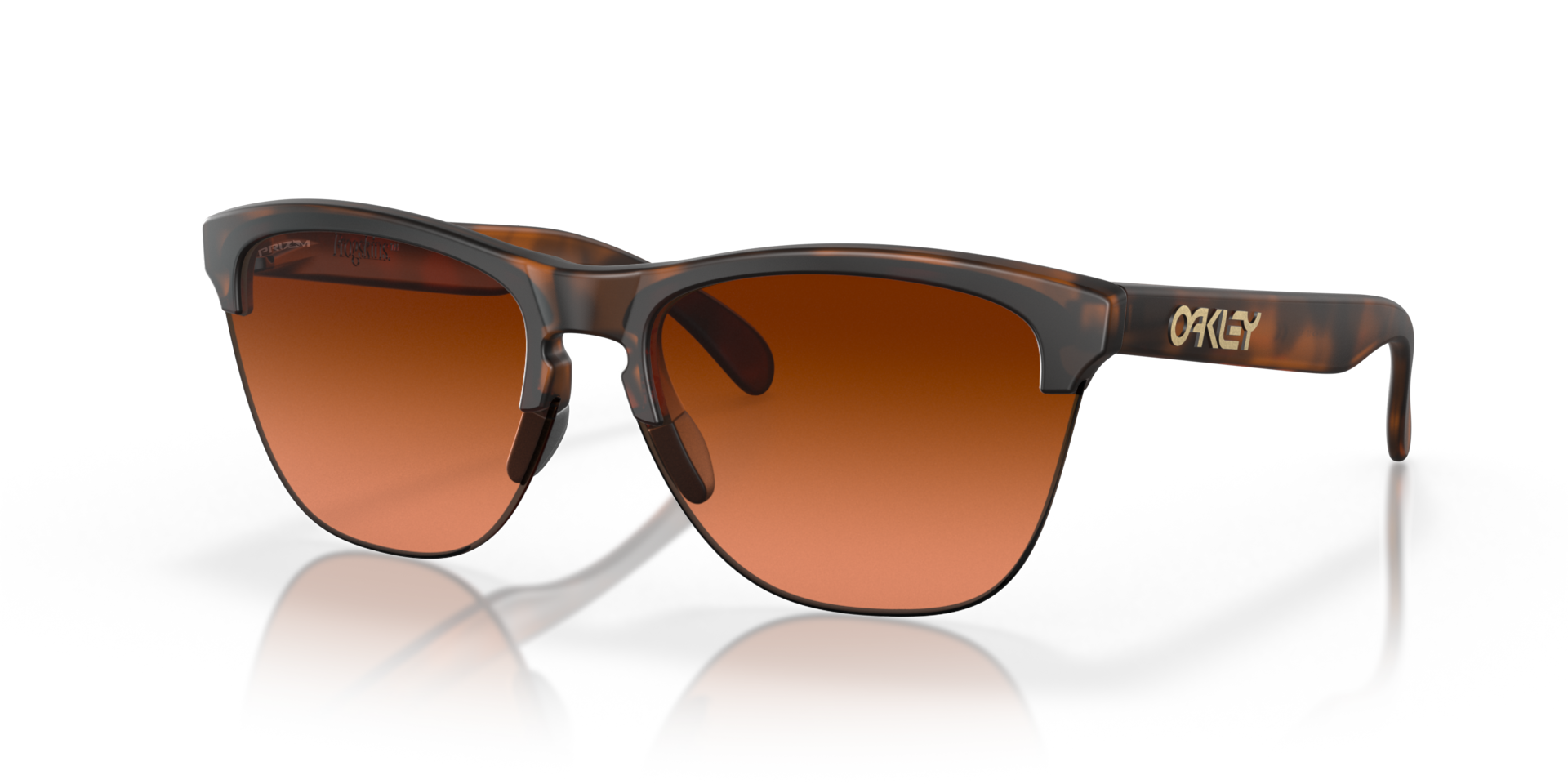 Frogskins™ Lite Matt Braun Tortoise KunststoffSunglass Frames von B24, Dreiviertelansicht