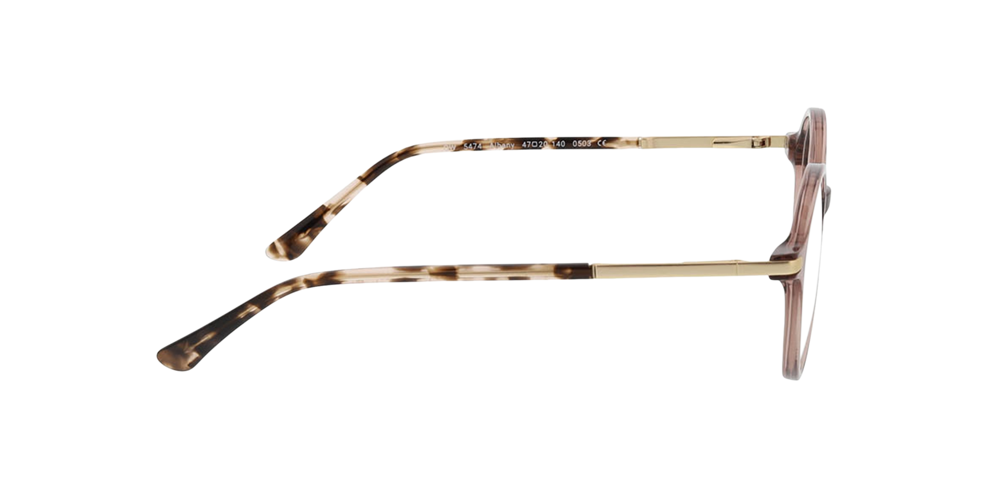 Albany Kristal lichtbruin AcetaatEyeglass Frames van B24, Zijaanzicht