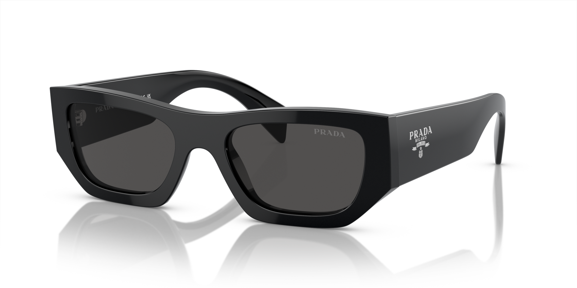 PR A01S Zwart AcetaatSunglass Frames van B24, Hoekweergave