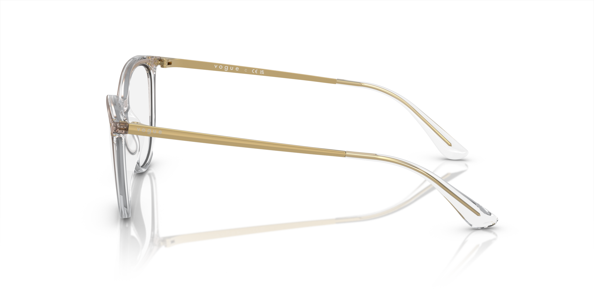 VO5276 Top gradiënt bruin & kristal KunststofEyeglass Frames van B24, Zijaanzicht