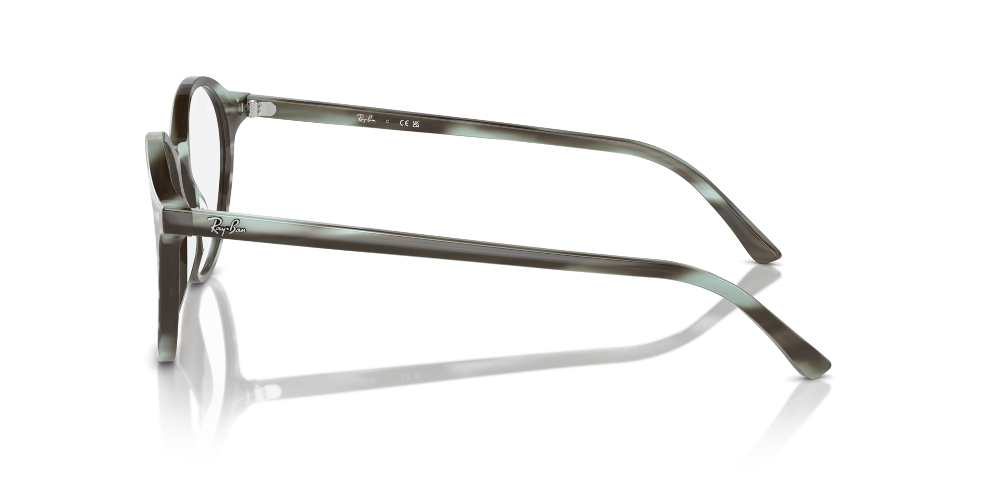 RB5430 Striped Green AcetatEyeglass Frames von B24, Seitenansicht
