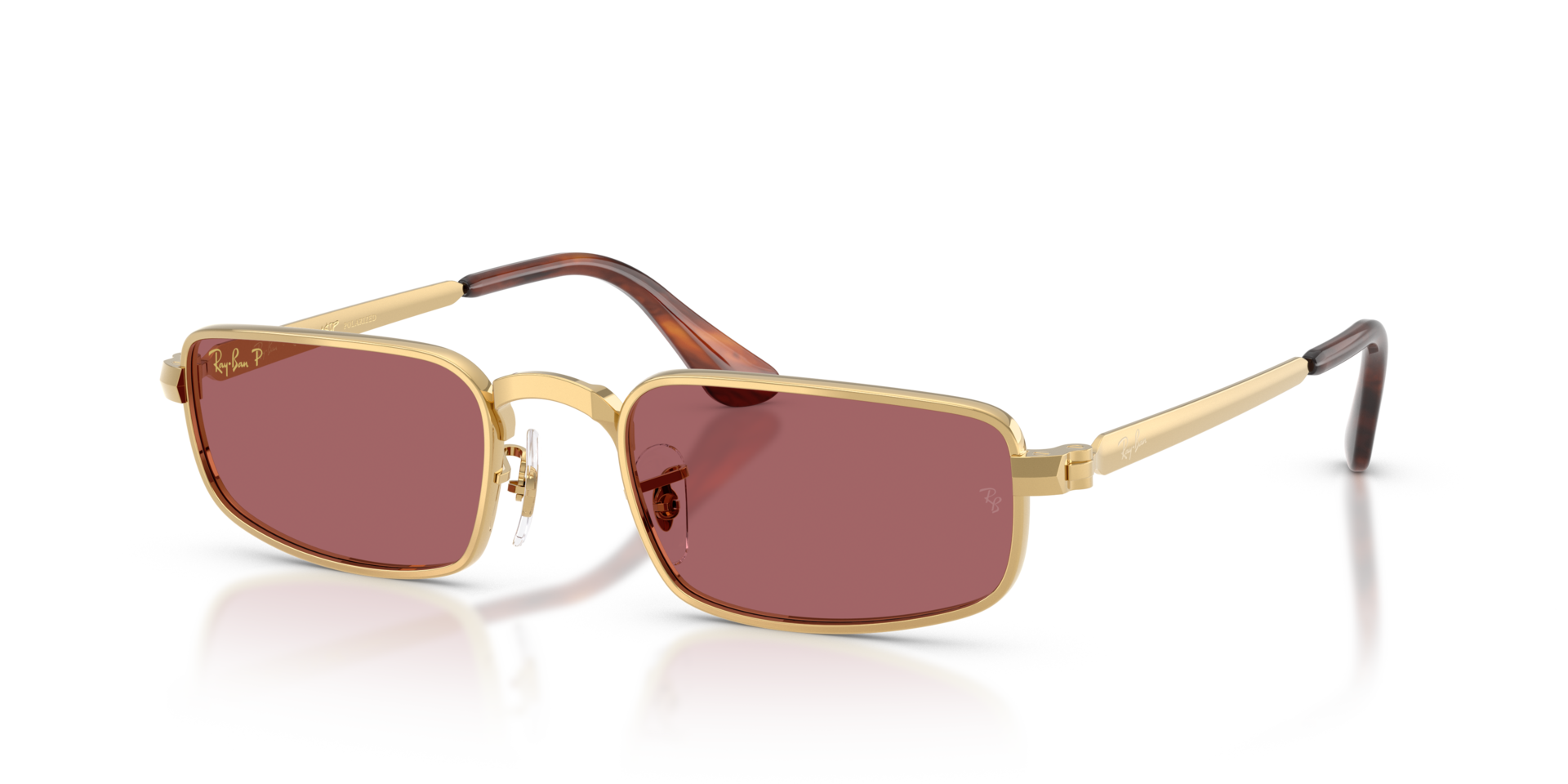 RB3927 Arista goud MetaalSunglass Frames van B24, Hoekweergave