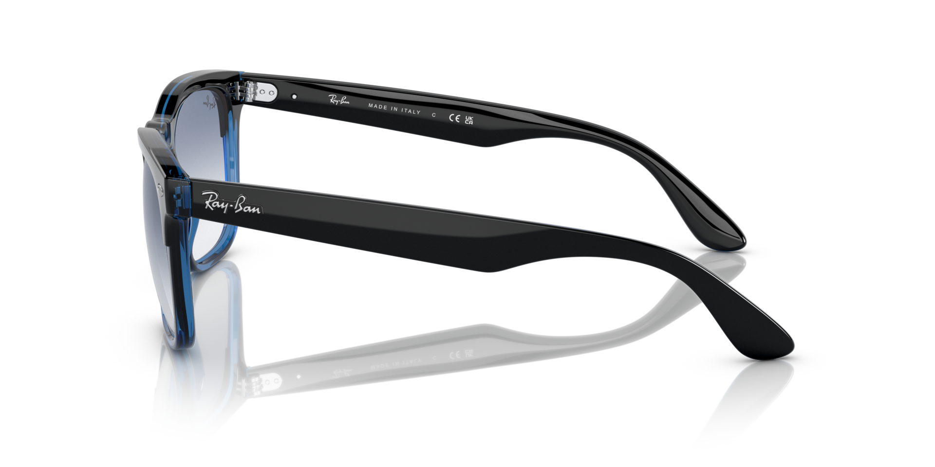 RB4487 Schwarz auf Blau KunststoffSunglass Frames von B24, Seitenansicht