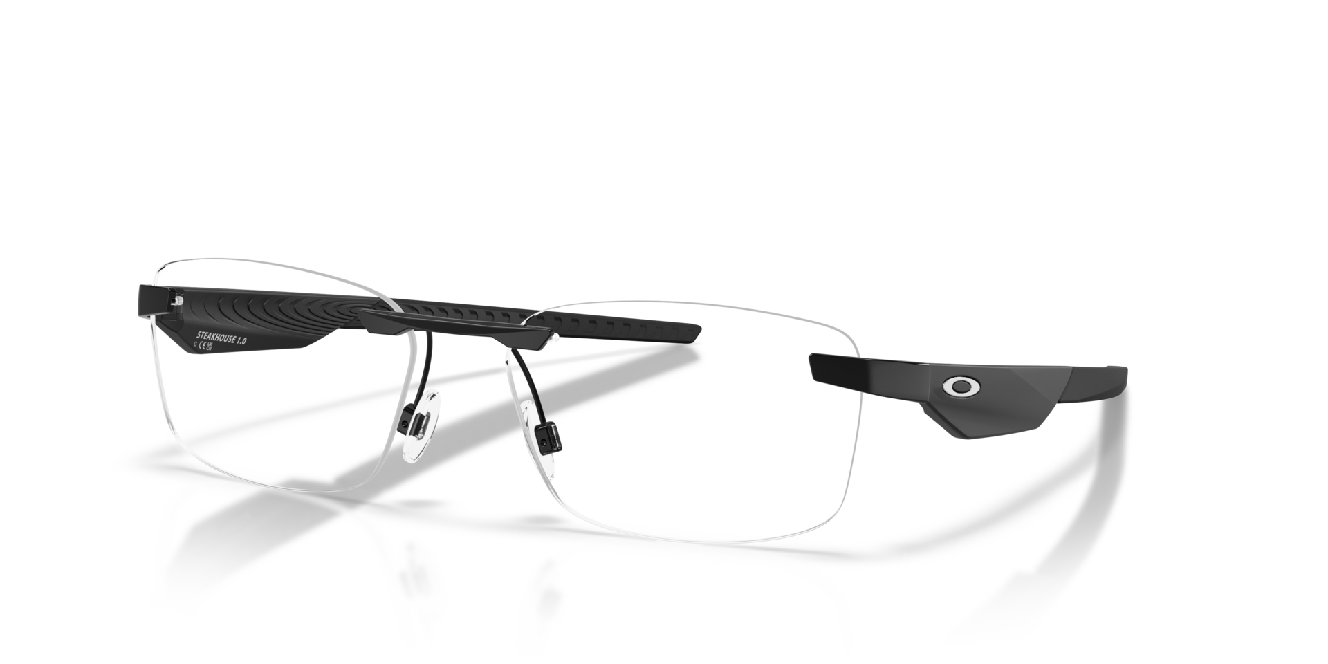 Steakhouse 1.0 Schwarz satiniert MetallEyeglass Frames von B24, Dreiviertelansicht