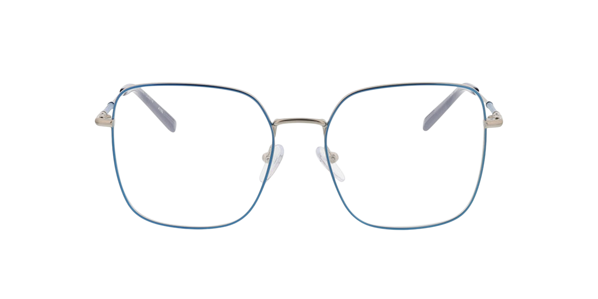 Tribeca Matt Silver  &  Blue MetallEyeglass Frames von B24, Vorderansicht