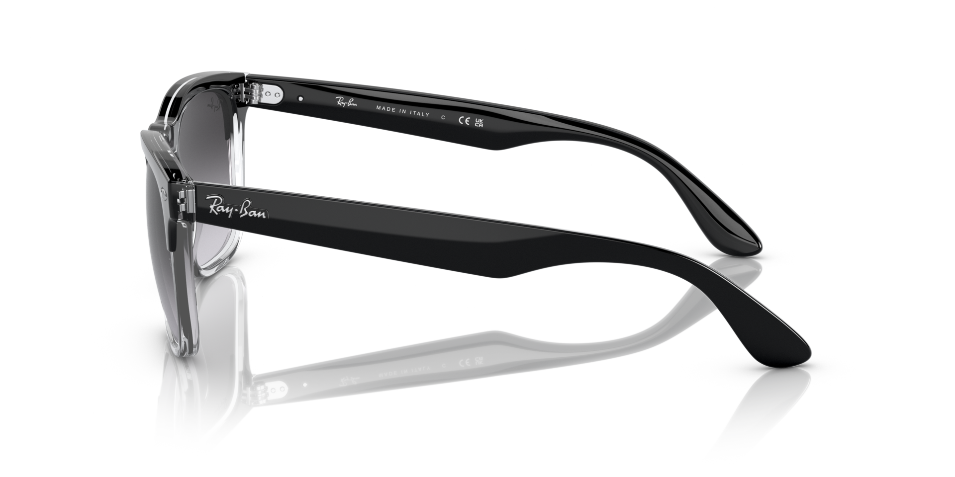 RB4487 Schwarz auf Transparent KunststoffSunglass Frames von B24, Seitenansicht