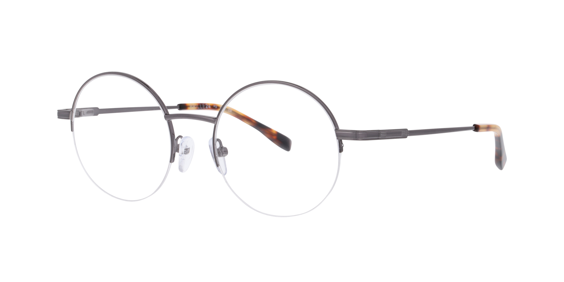 Adrian Staalgrijs MetaalEyeglass Frames van B24, Hoekweergave