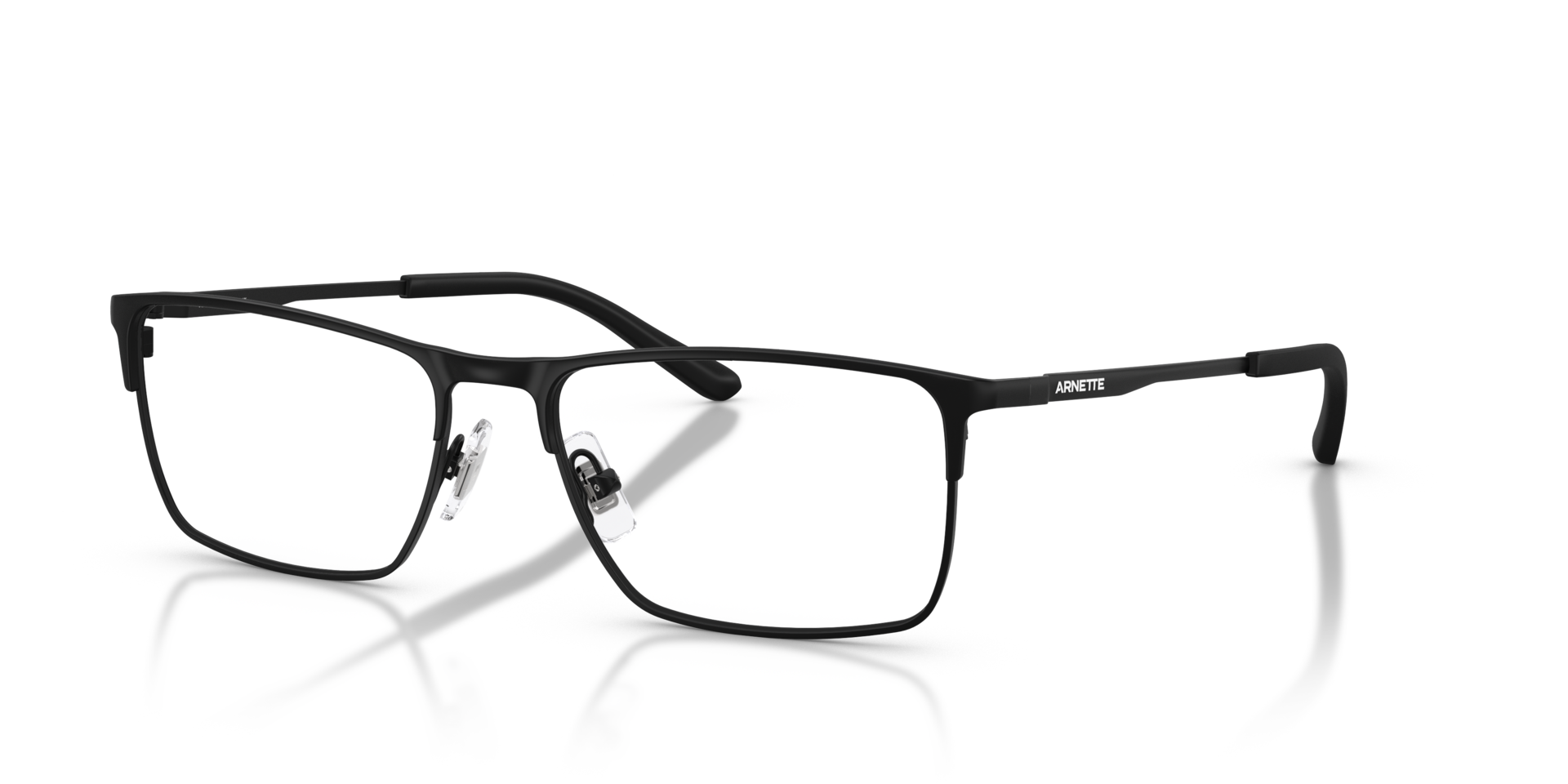 AN6155 Matzwart MetaalEyeglass Frames van B24, Hoekweergave