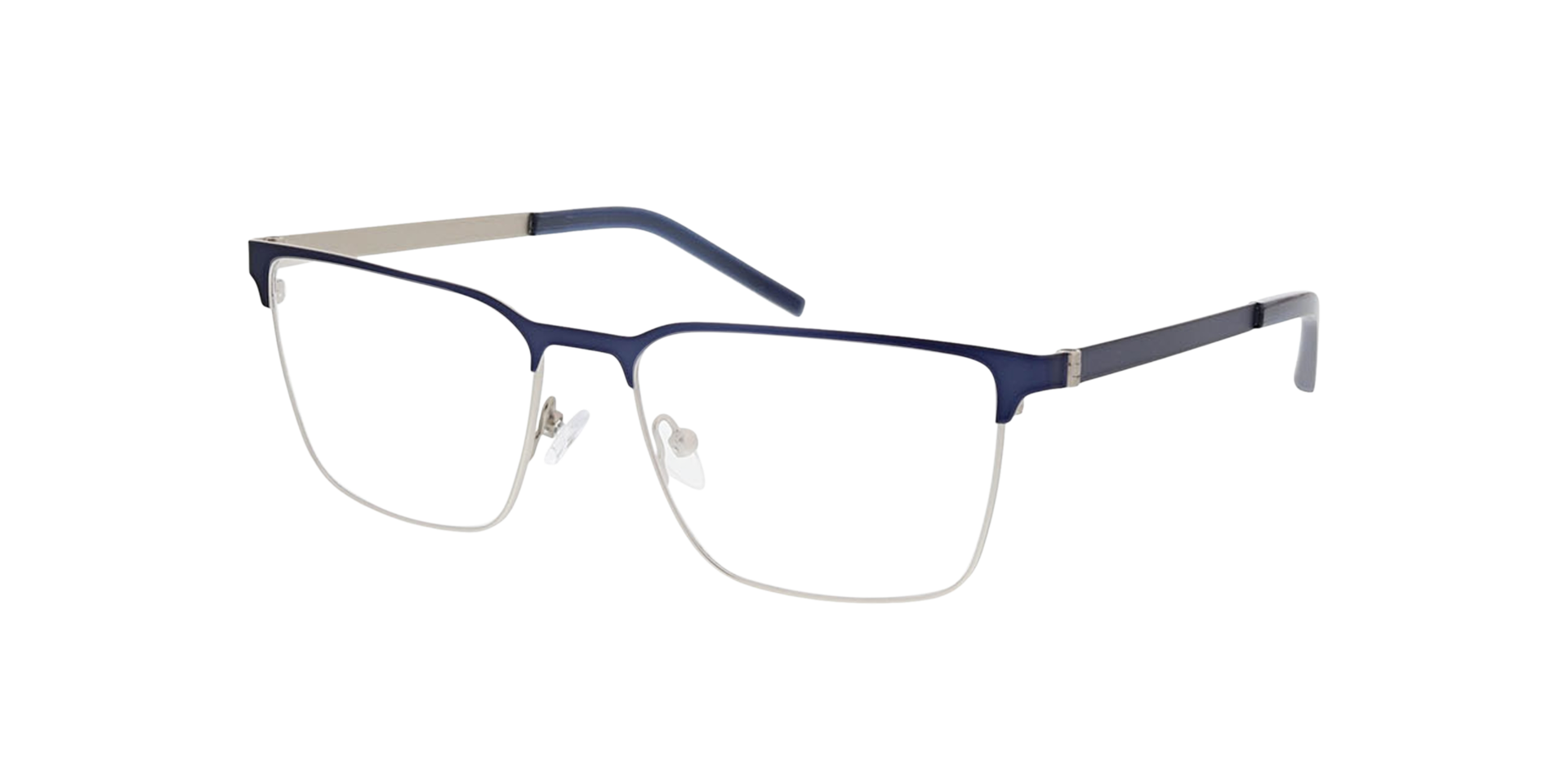 James Matt Blue  &  Matt Silver  &  Blue MetallEyeglass Frames von B24, Dreiviertelansicht