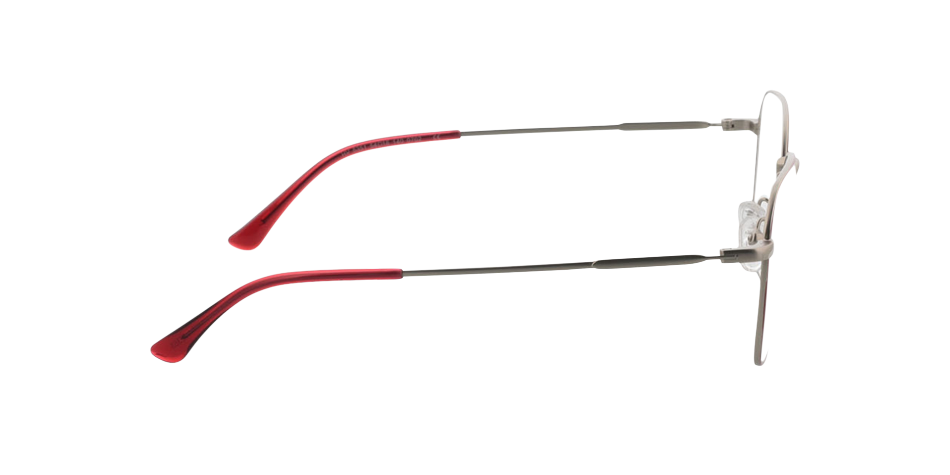 Tanger Matt Silver  &  Red MetallEyeglass Frames von B24, Seitenansicht