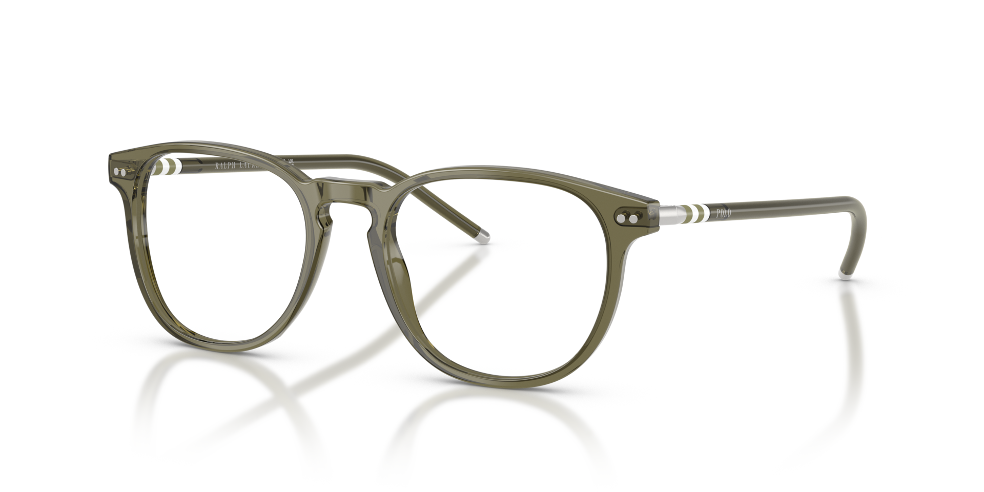 PH2225 Shiny Transparent Olive Green AcetatEyeglass Frames von B24, Dreiviertelansicht