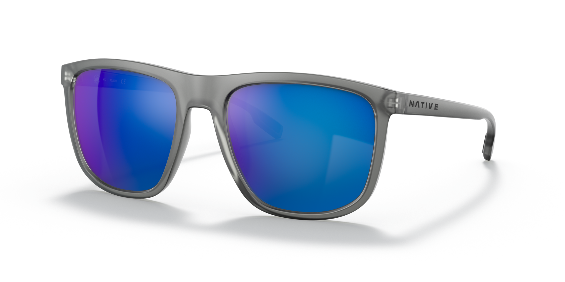 XD9036 Matte Smoke Crystal KunststoffSunglass Frames von B24, Dreiviertelansicht