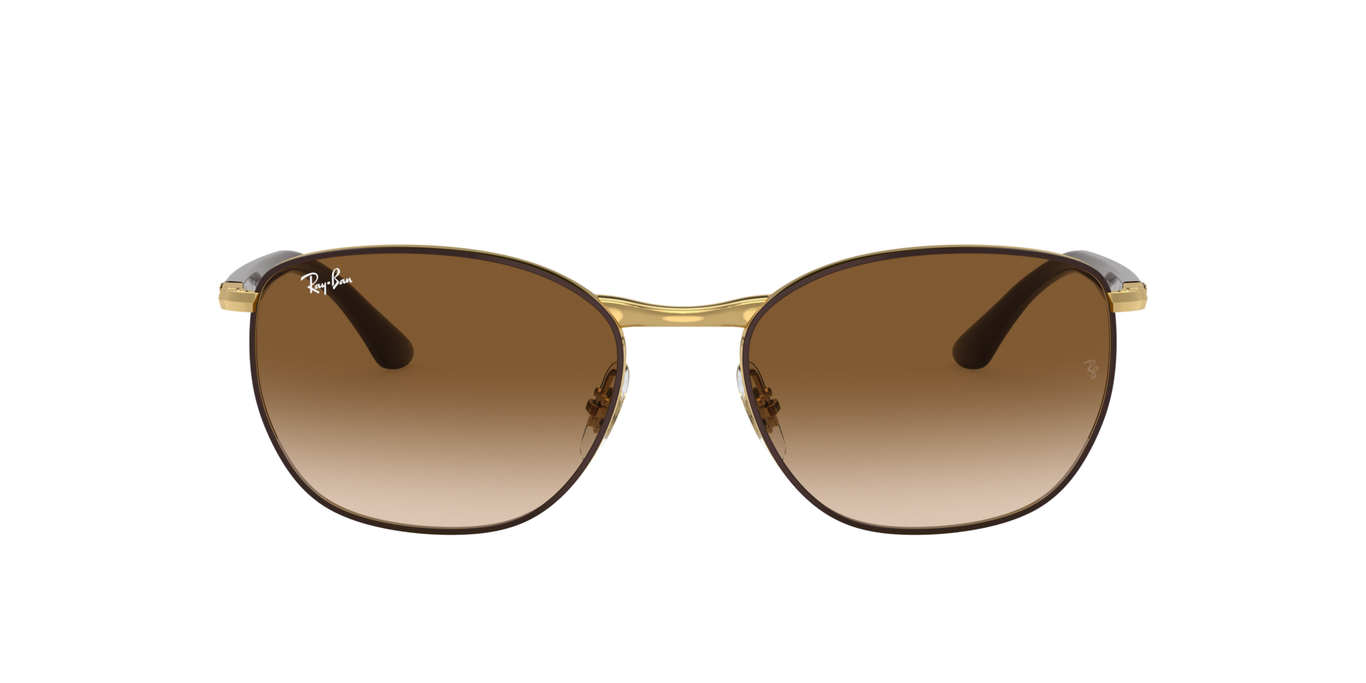 RB3702 Bruin op Goud MetaalSunglass Frames van B24, met getinte lenzen