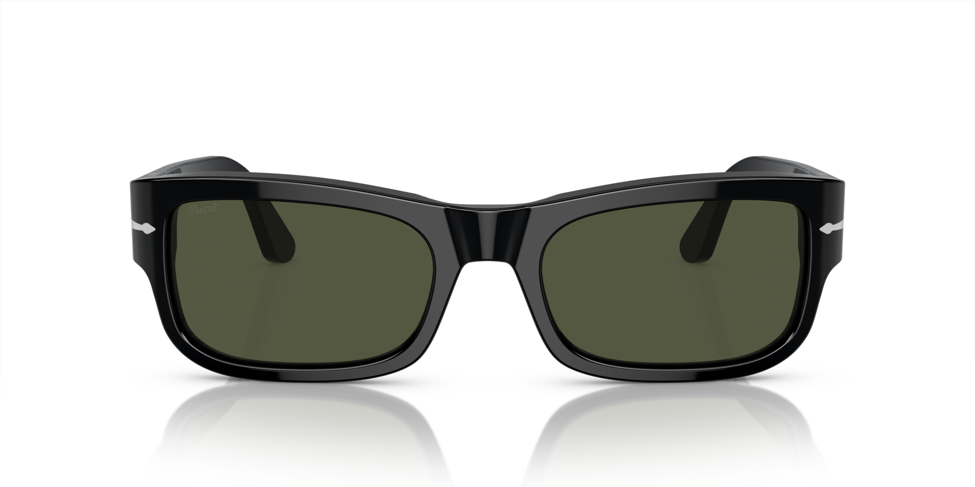 PO3326S Zwart AcetaatSunglass Frames van B24, Vooraanzicht