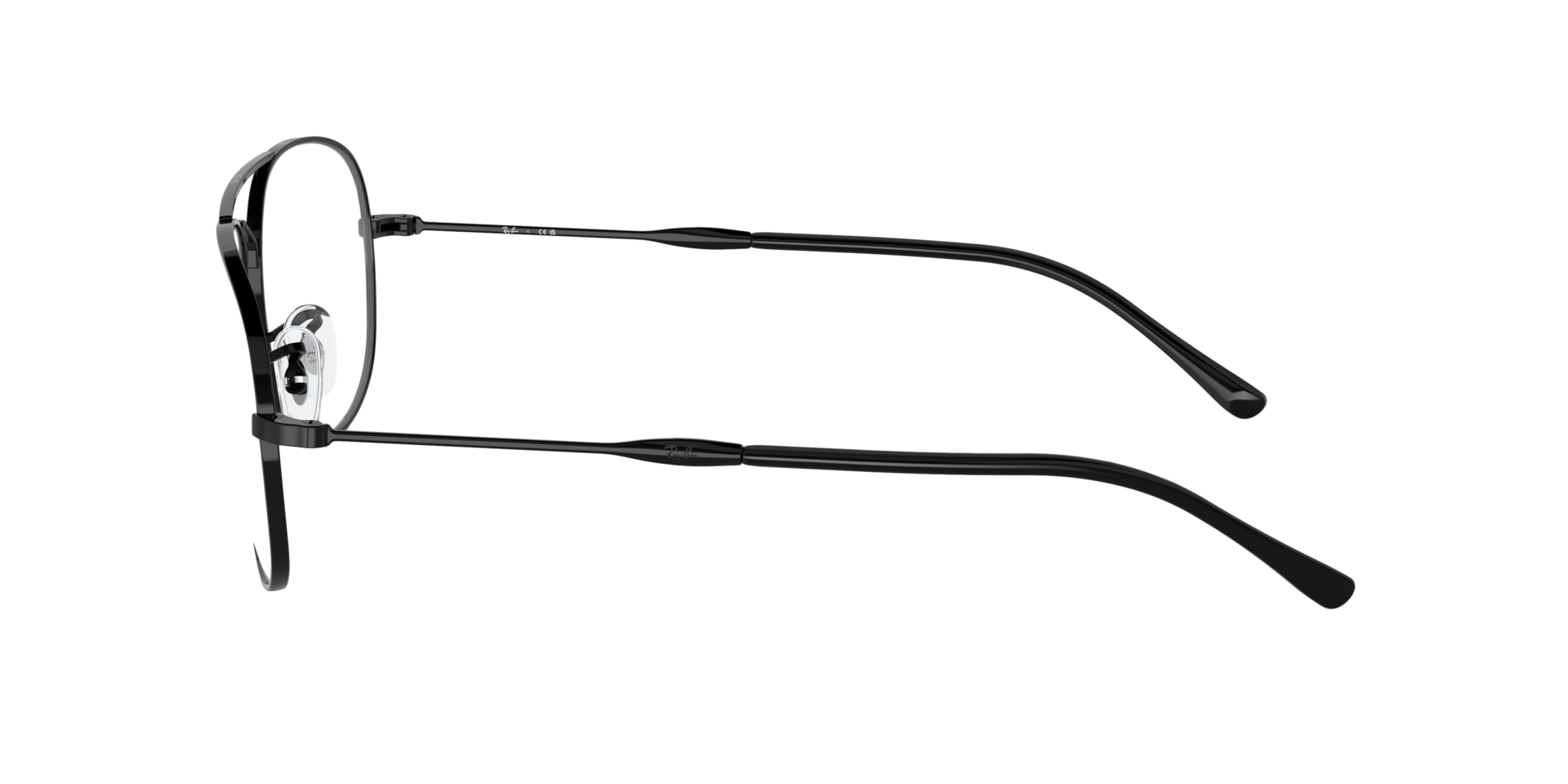 Bain Bridge Optics Schwarz MetallEyeglass Frames von B24, Seitenansicht