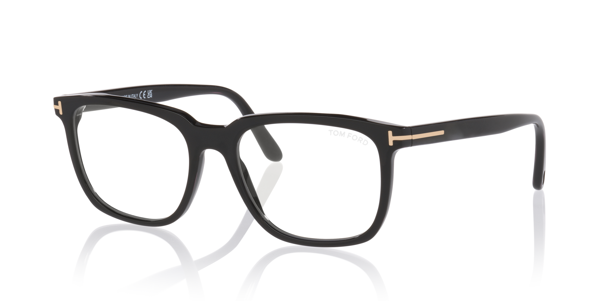 FT6080-B Schwarz AcetatEyeglass Frames von B24, Dreiviertelansicht
