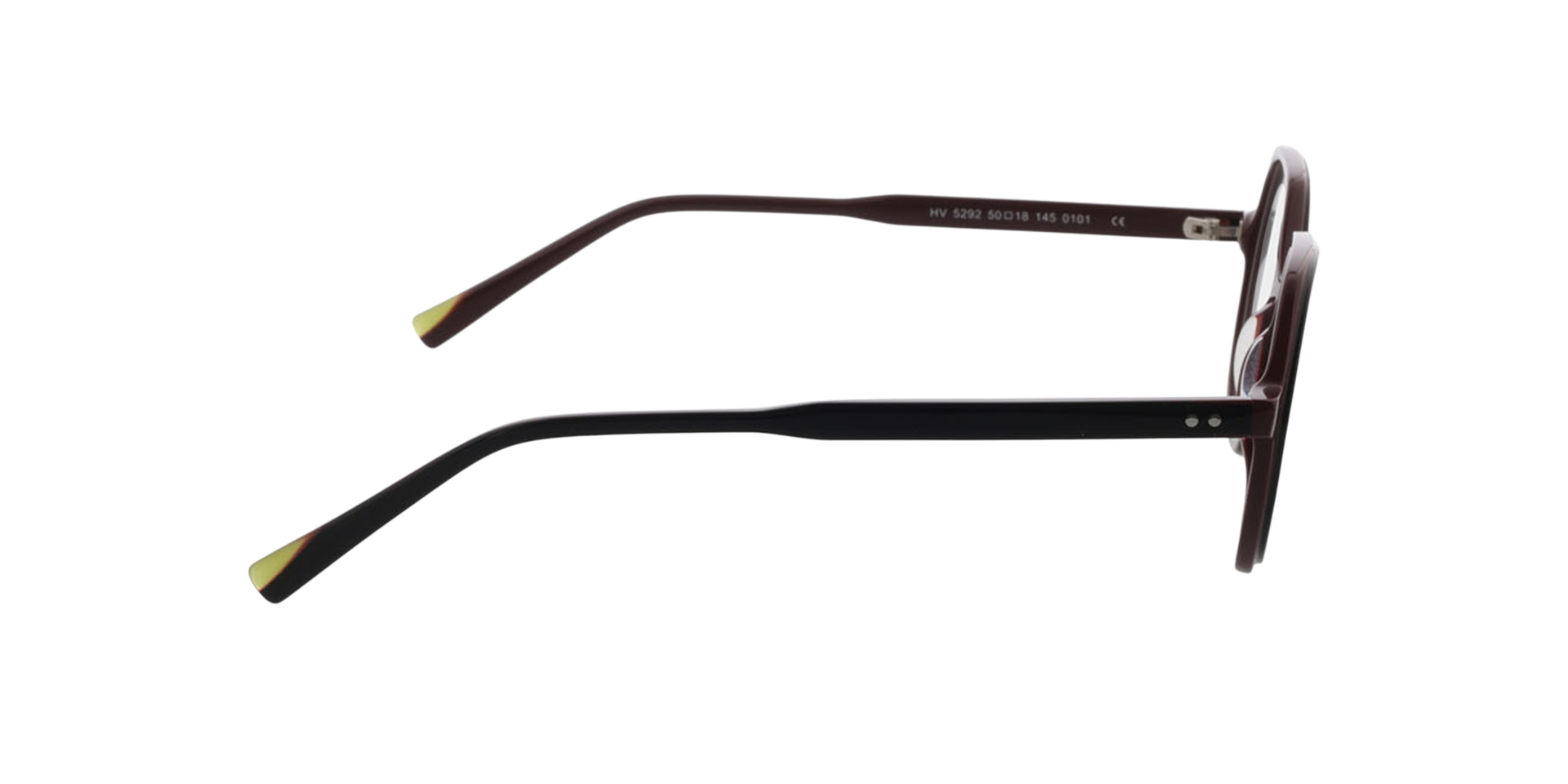 Toledo Tweelaags zwart  &  bordeauxroodbor AcetaatEyeglass Frames van B24, Zijaanzicht