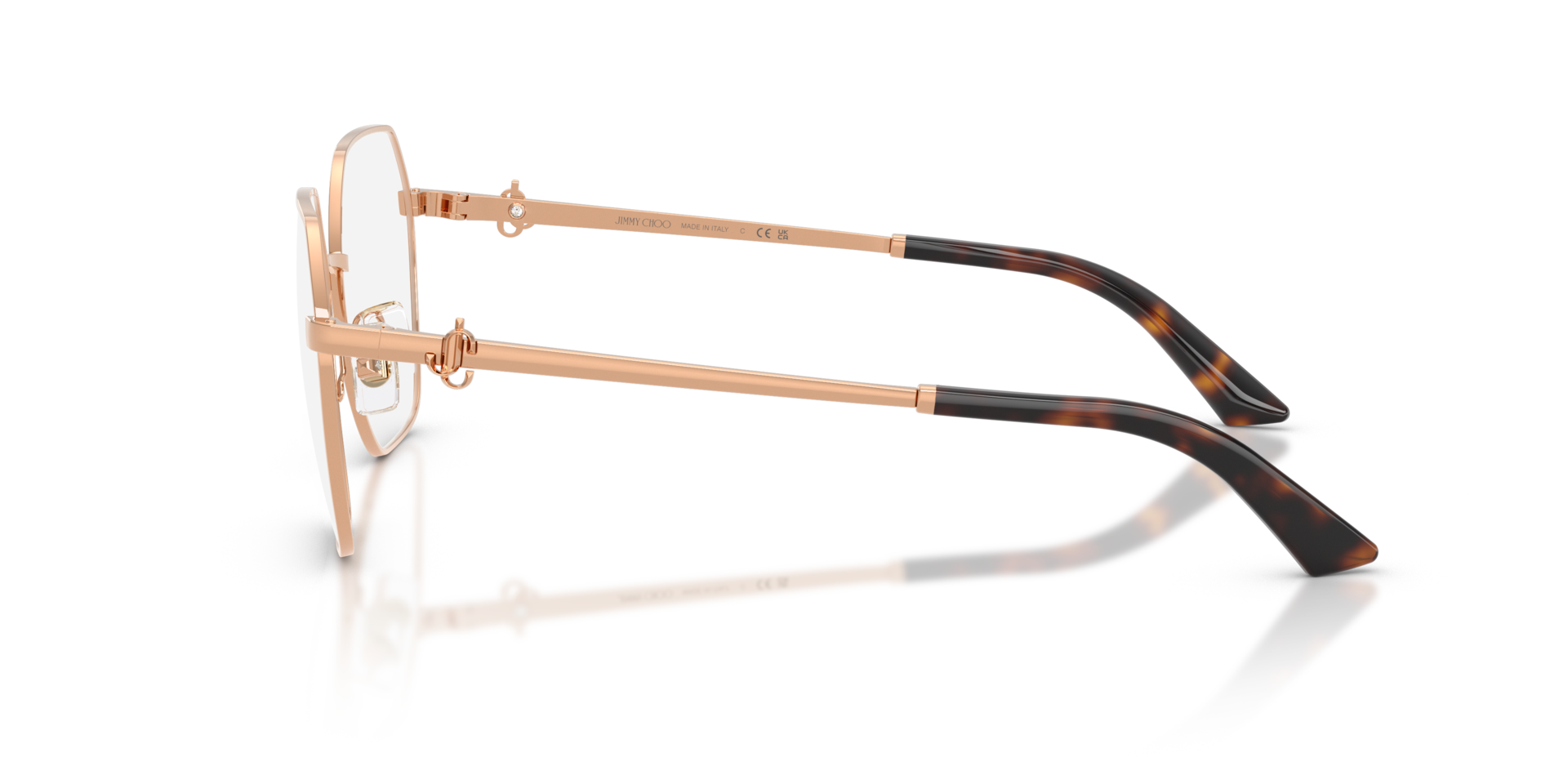 JC2023B Rotgold MetallEyeglass Frames von B24, Seitenansicht