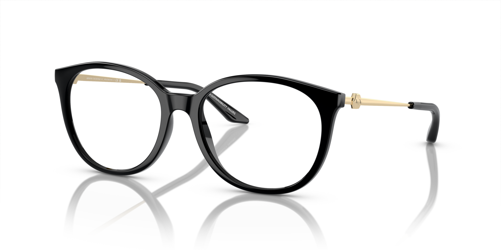 AX3109 Glanzend zwart KunststofEyeglass Frames van B24, Hoekweergave