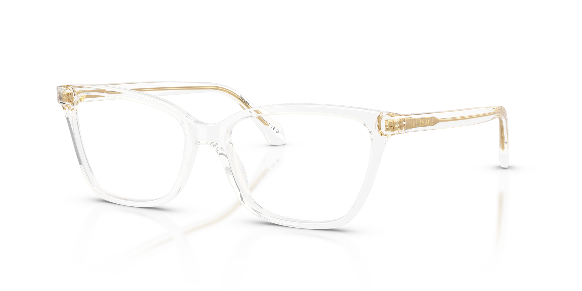 VE3398 Kristal AcetaatEyeglass Frames van B24, Hoekweergave