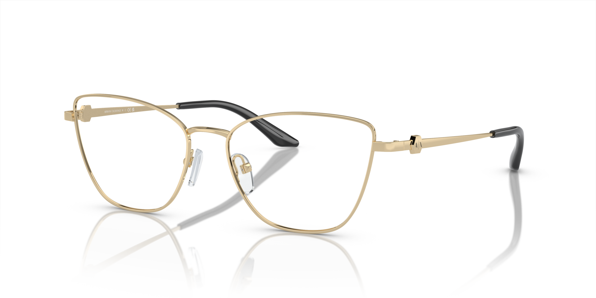 AX1063 Glanzend Lichtgoud MetaalEyeglass Frames van B24, Hoekweergave