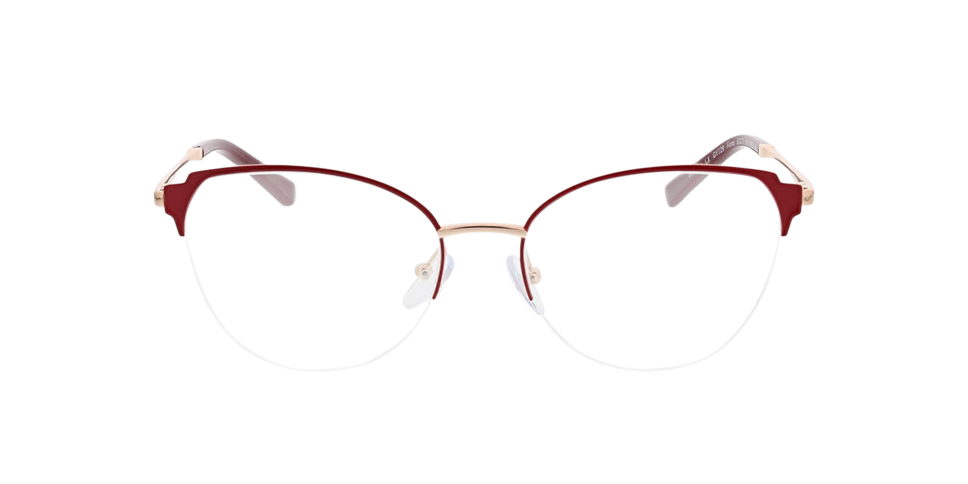 Fiona Red  &  Pink Gold MetallEyeglass Frames von B24, Vorderansicht