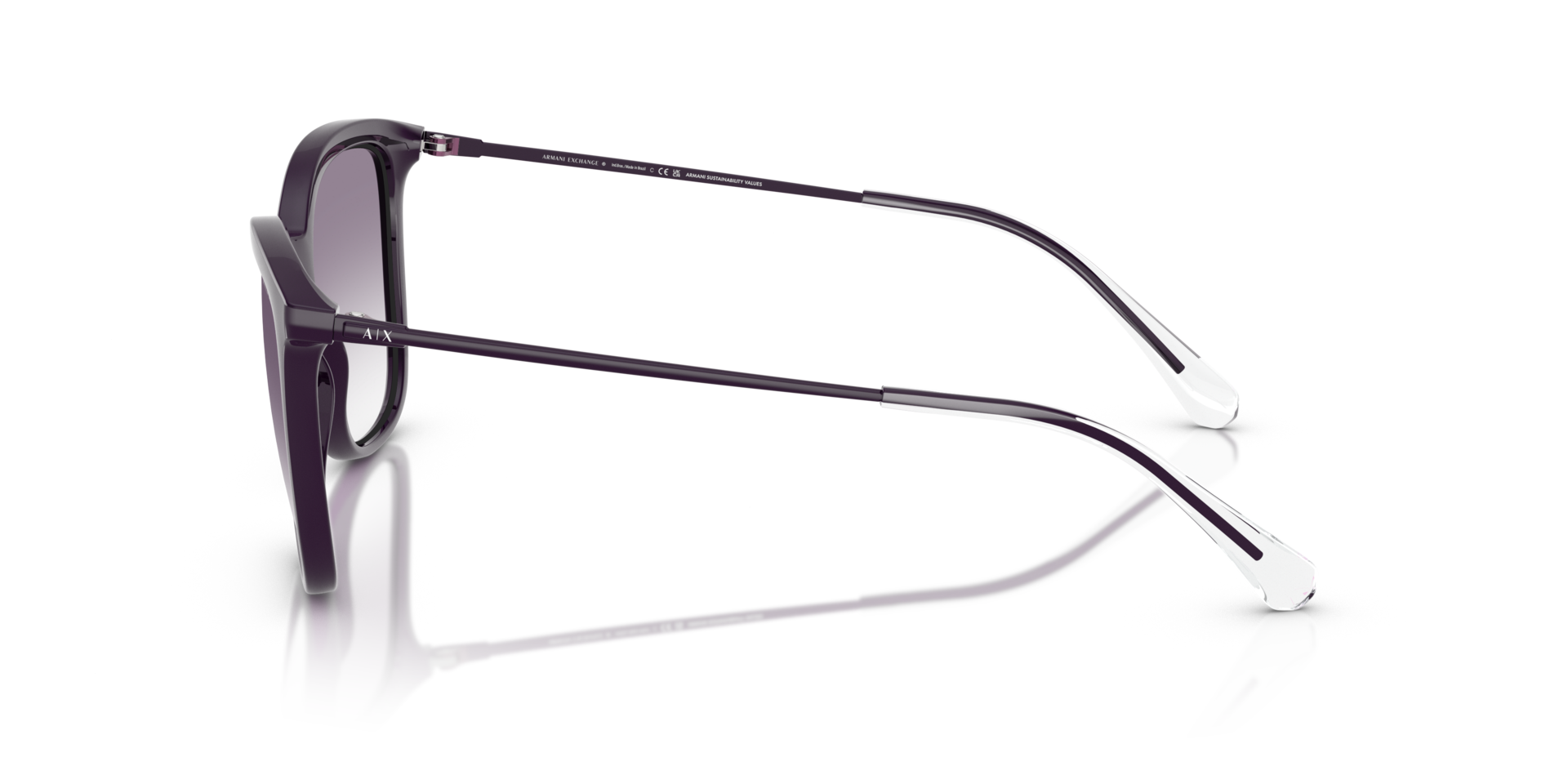 AX4151S Shiny Dark Purple KunststofSunglass Frames van B24, Zijaanzicht