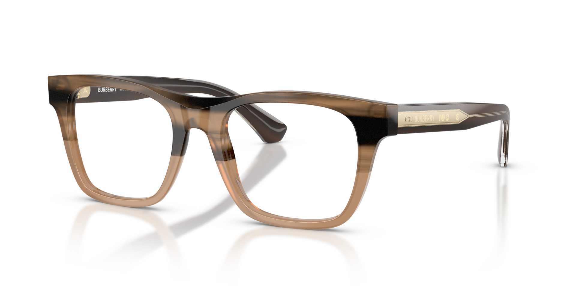 BE2445 Striped Beige AcetatEyeglass Frames von B24, Dreiviertelansicht
