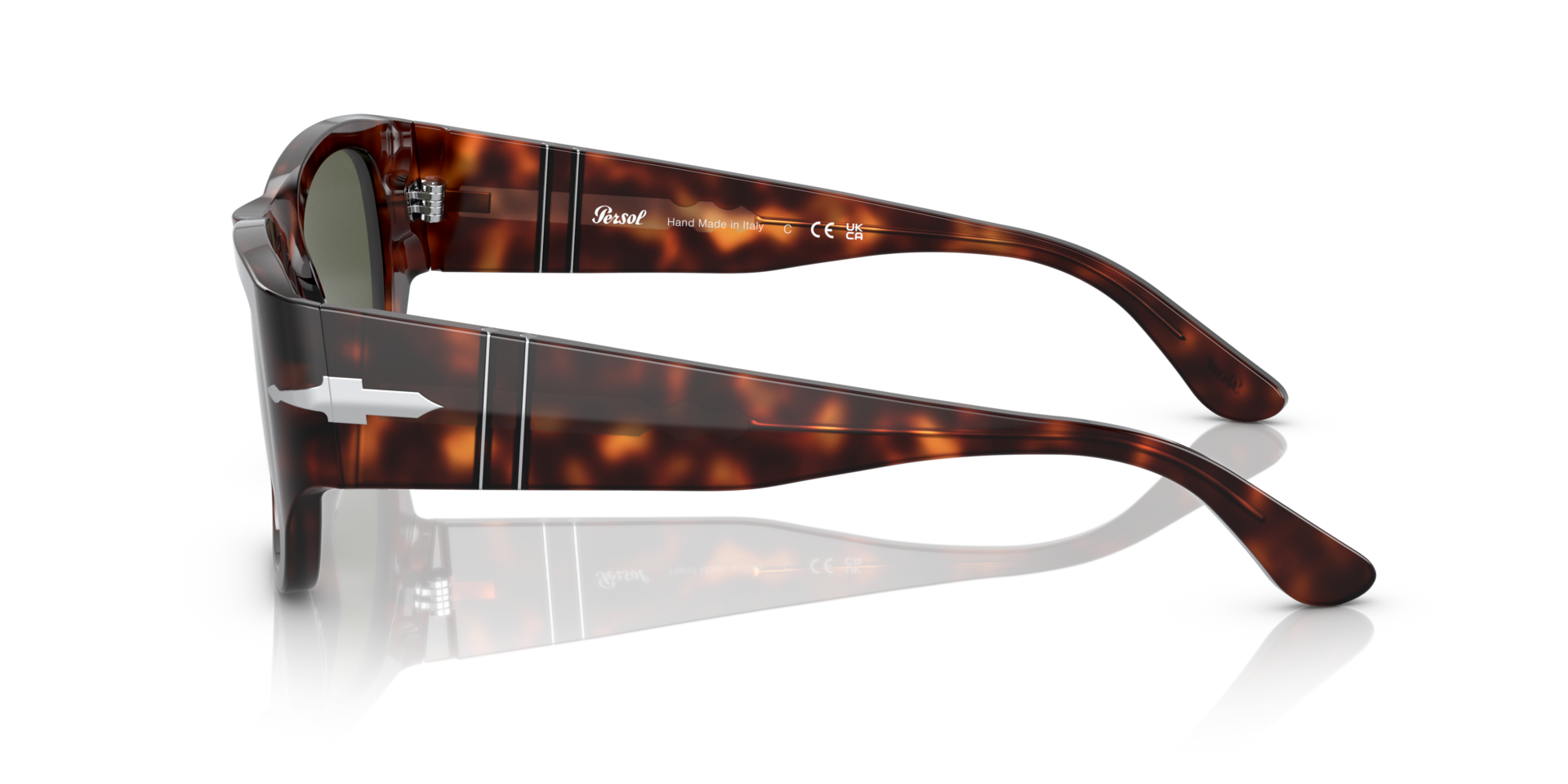 PO3308S Havana AcetaatSunglass Frames van B24, Zijaanzicht