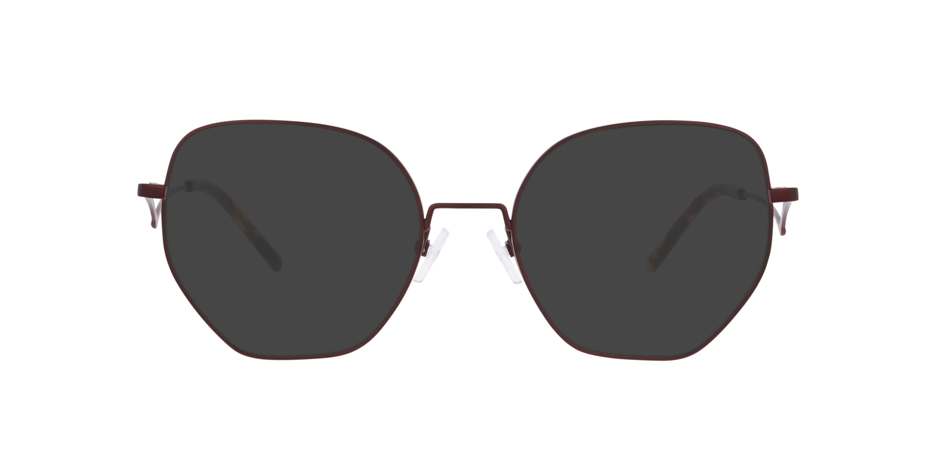 Marika Matte Burgundy TitaanEyeglass Frames van B24, met getinte lenzen
