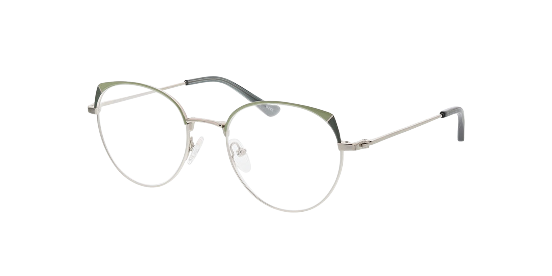 Alison Groen  &  zilver MetaalEyeglass Frames van B24, Hoekweergave
