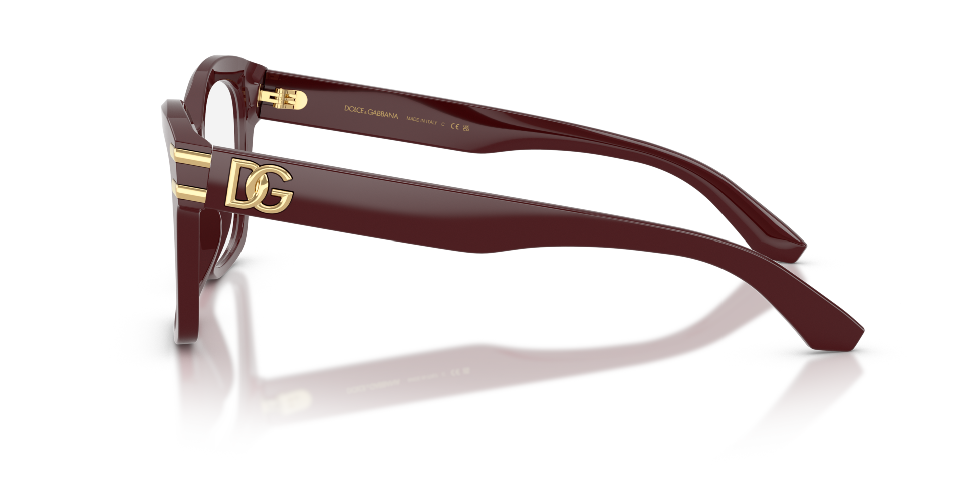 DG3419 Bordeaux AcetaatEyeglass Frames van B24, Zijaanzicht