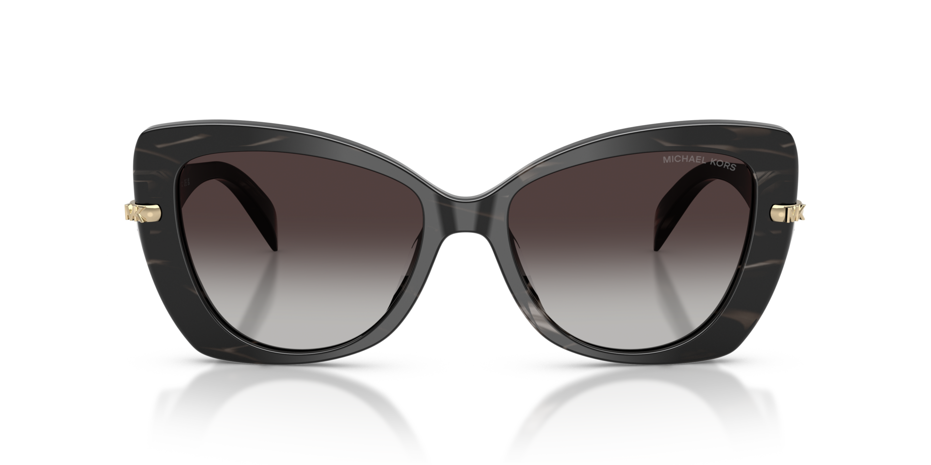 MK2258U Zwart Hoorn AcetaatSunglass Frames van B24, Vooraanzicht