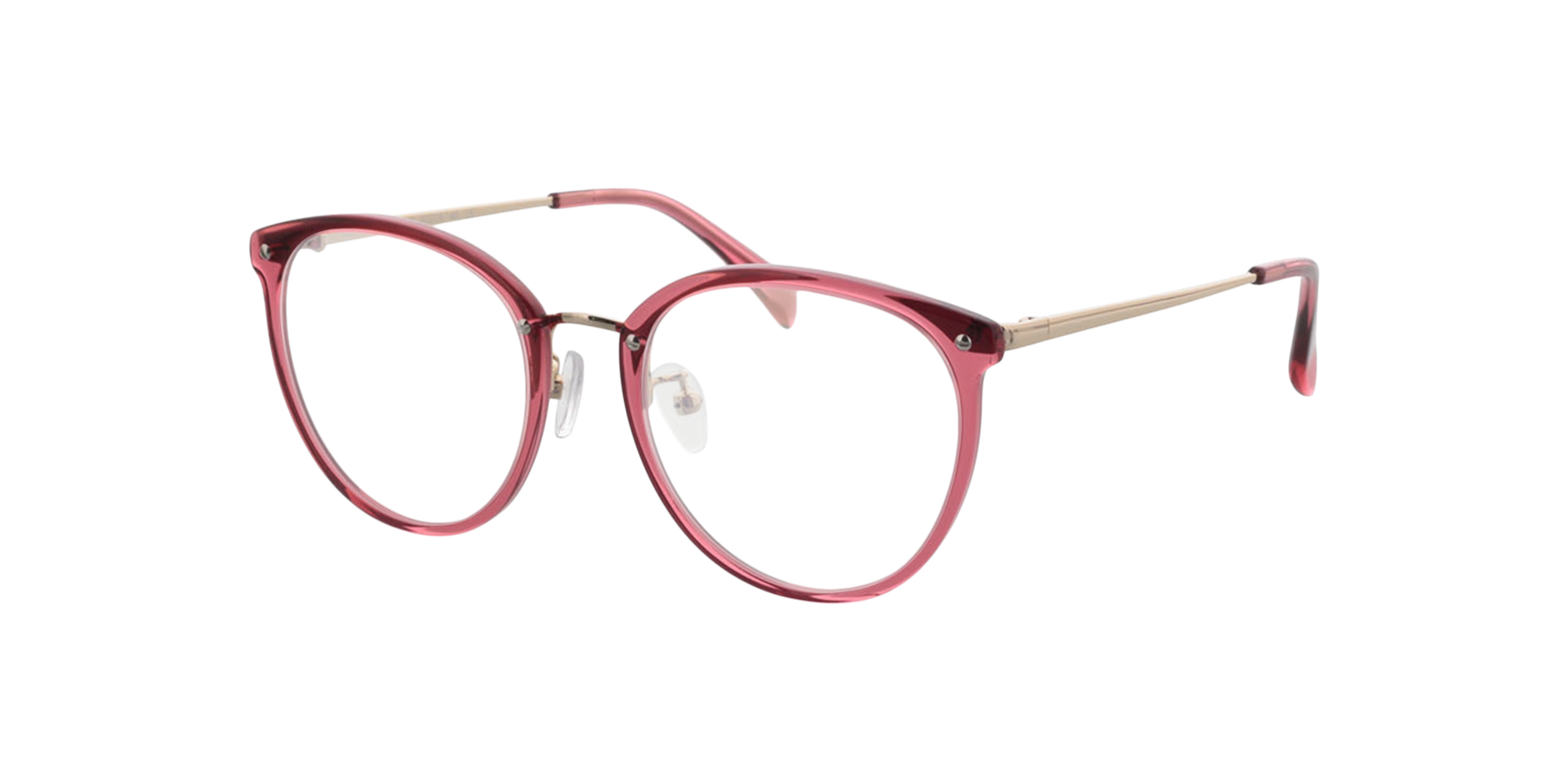 Charlotte Roze  &  goud AcetaatEyeglass Frames van B24, Hoekweergave