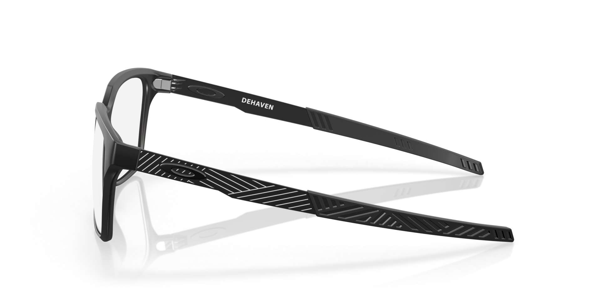 Dehaven Satijnglans zwart KunststofEyeglass Frames van B24, Zijaanzicht