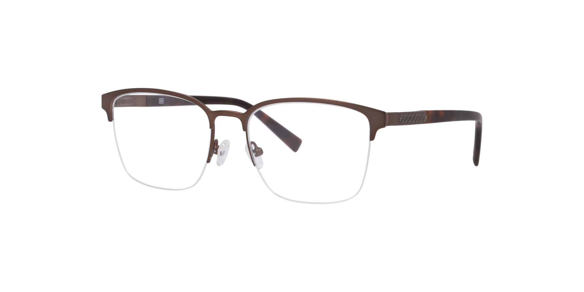 Stirling Bruin MetaalEyeglass Frames van B24, Hoekweergave