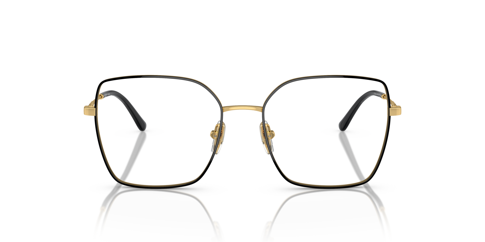 VO4274 Oben Schwarz & Gold MetallEyeglass Frames von B24, Vorderansicht