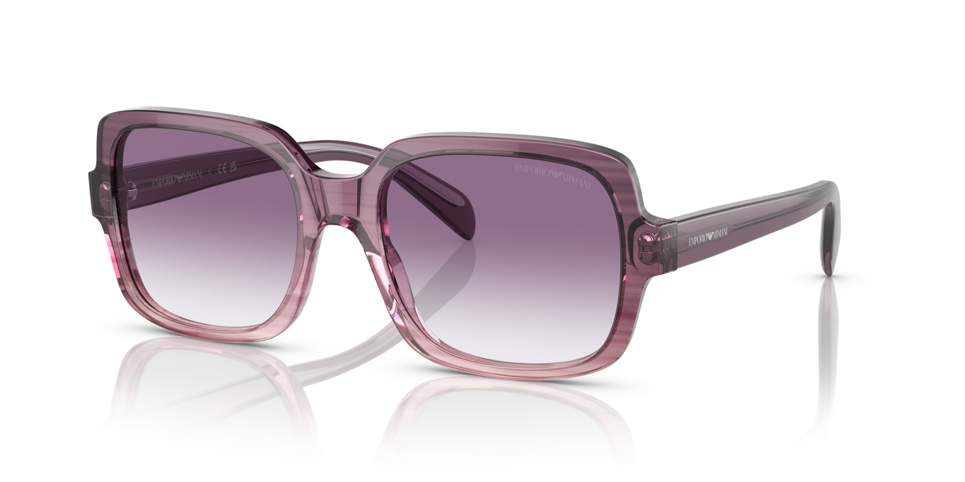EA4195 Gradiënt Violet AcetaatSunglass Frames van B24, Hoekweergave