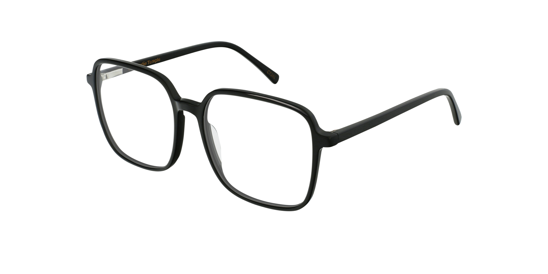 Elan Jet Black AcetatEyeglass Frames von B24, Dreiviertelansicht