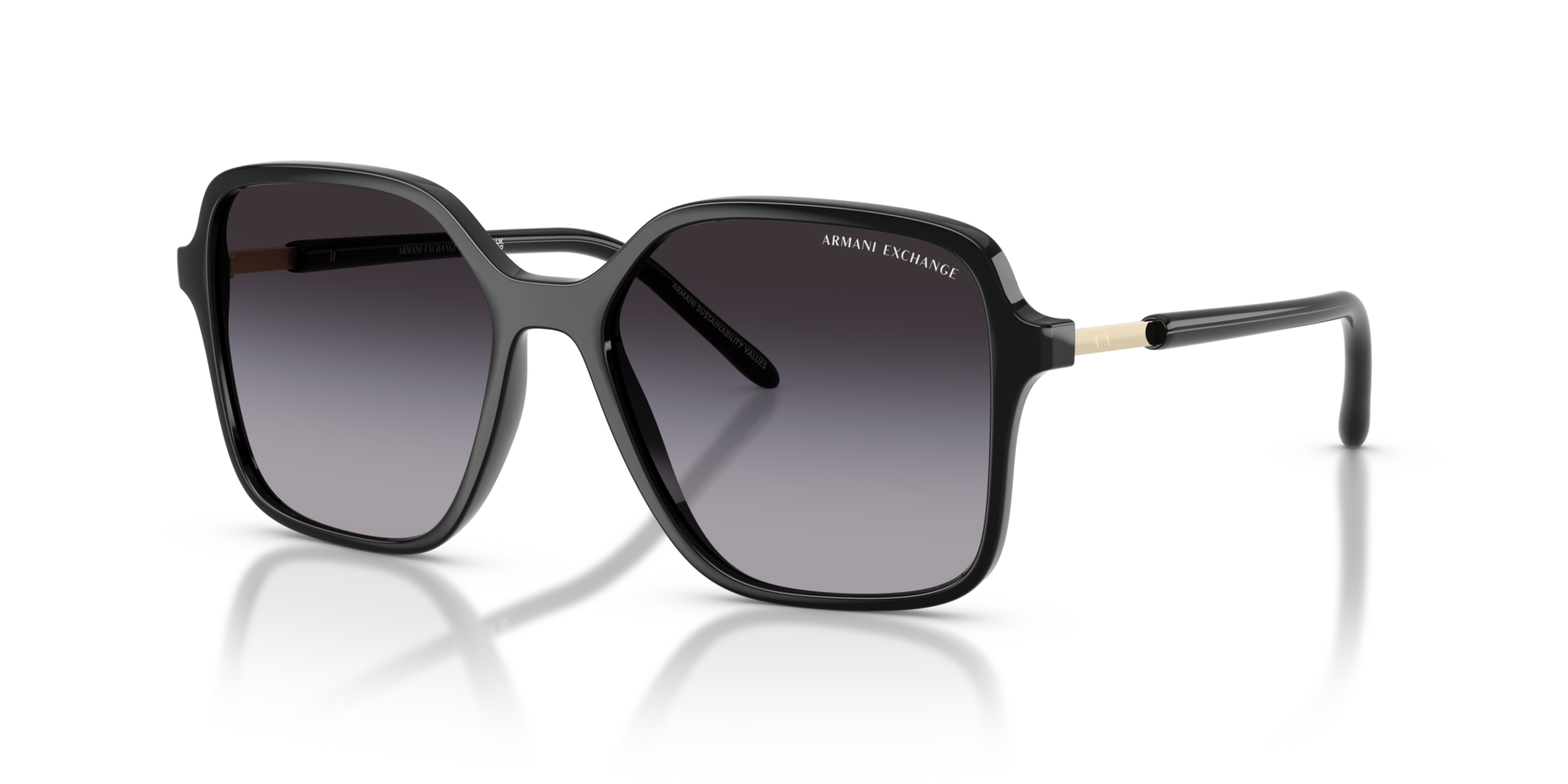 AX4163S Schwarz glänzend KunststoffSunglass Frames von B24, Dreiviertelansicht