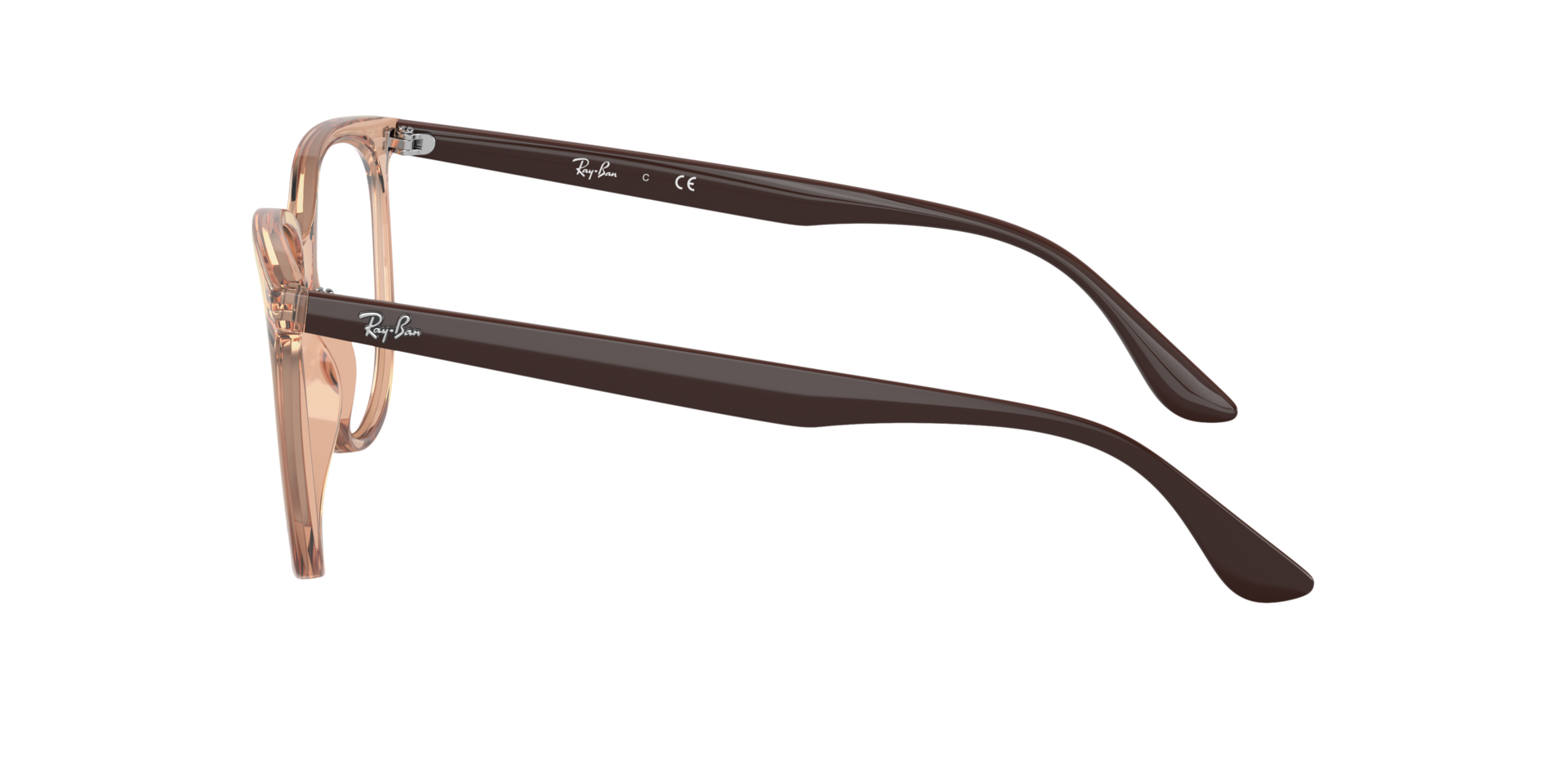 RB4378V Optics Transparant bruin KunststofEyeglass Frames van B24, Zijaanzicht