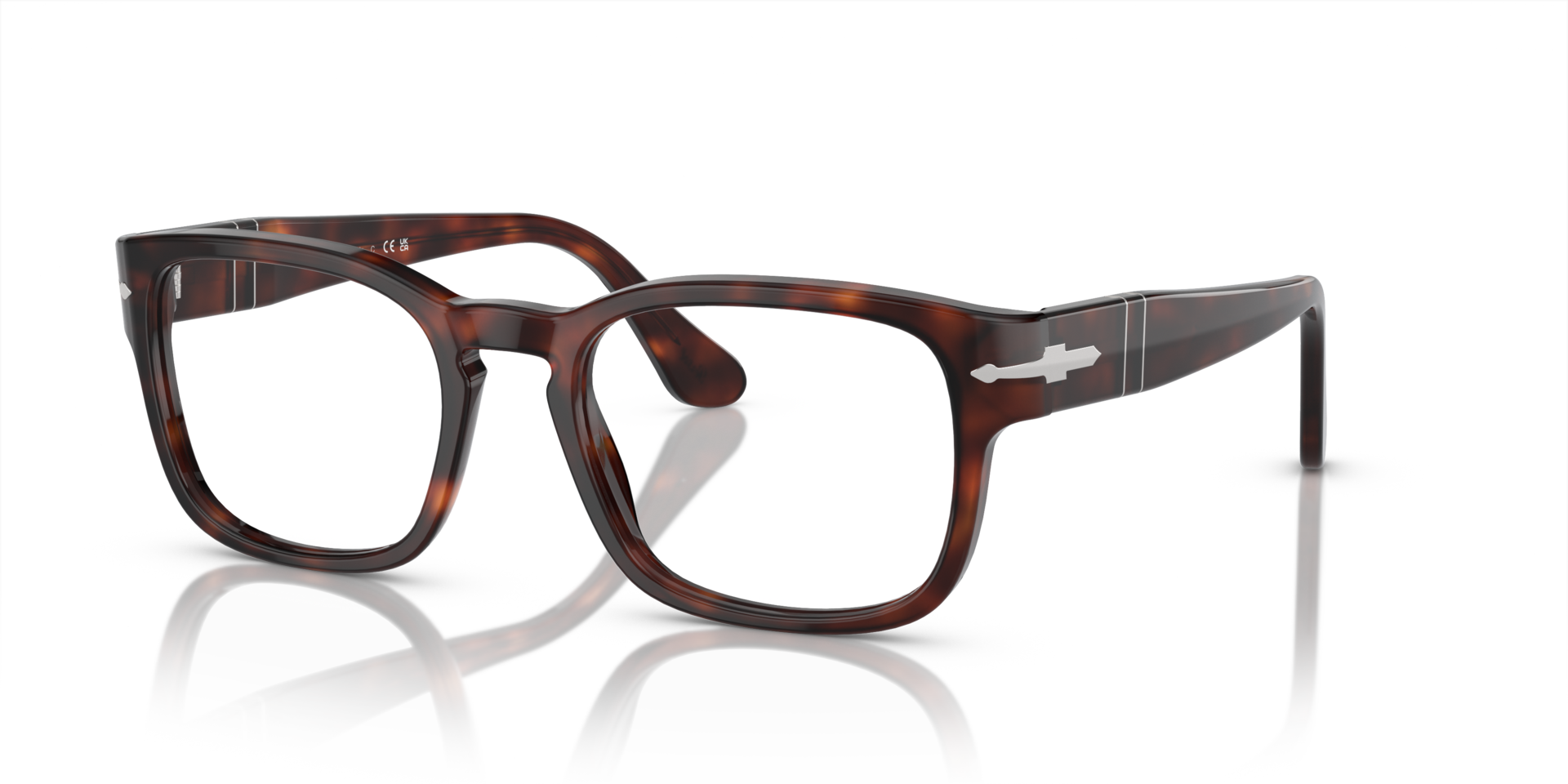 PO3334V Havana AcetaatEyeglass Frames van B24, Hoekweergave