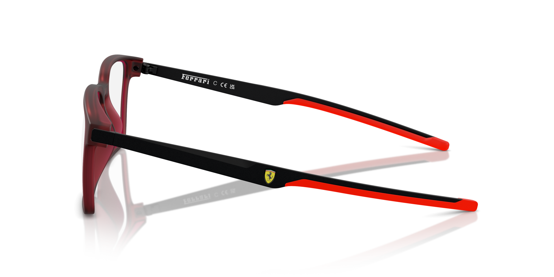 FZ8005U Transparent Red Matte KunststoffEyeglass Frames von B24, Seitenansicht