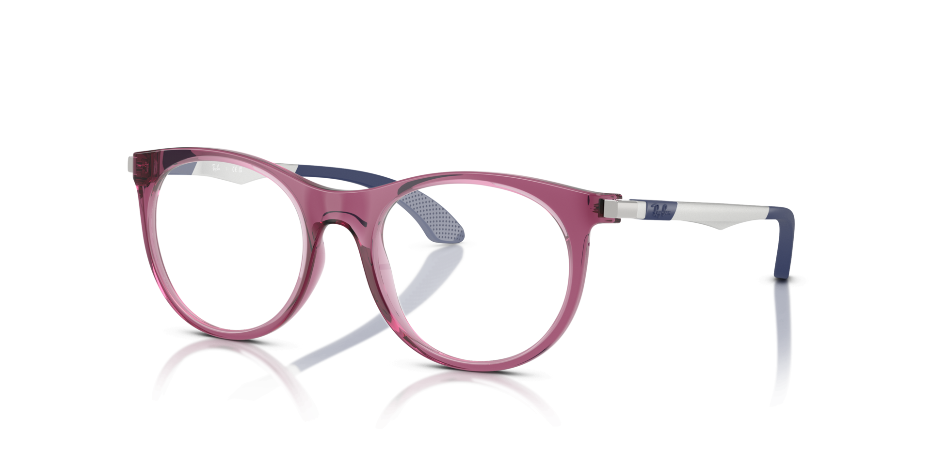 RB9082V Violett transparent KunststoffEyeglass Frames von B24, Dreiviertelansicht