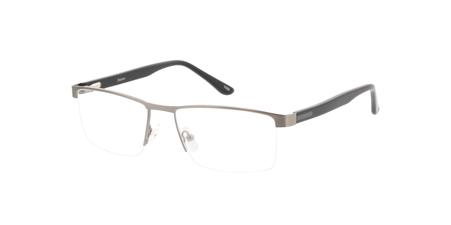 Daxton Zilver  &  zwart MetaalEyeglass Frames van B24, Hoekweergave