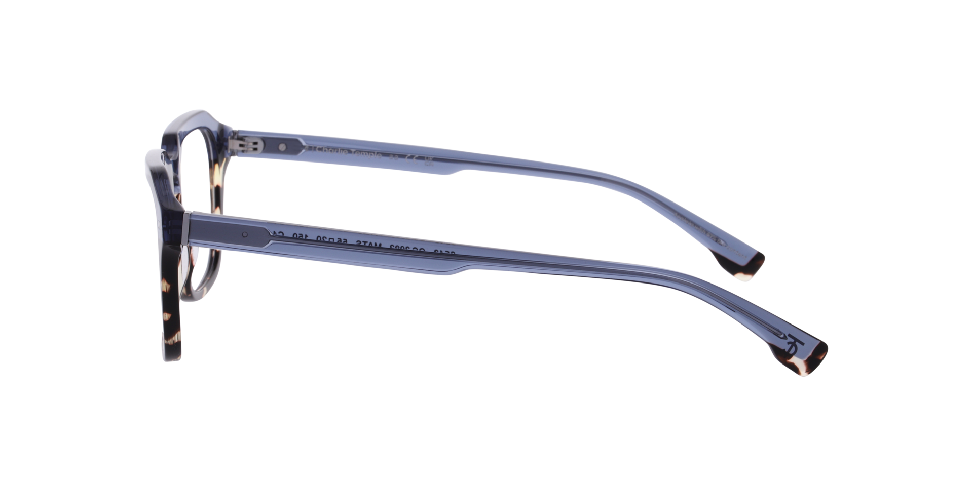 Mats Havana On Crystal Blue & Grey AcetatEyeglass Frames von B24, Seitenansicht