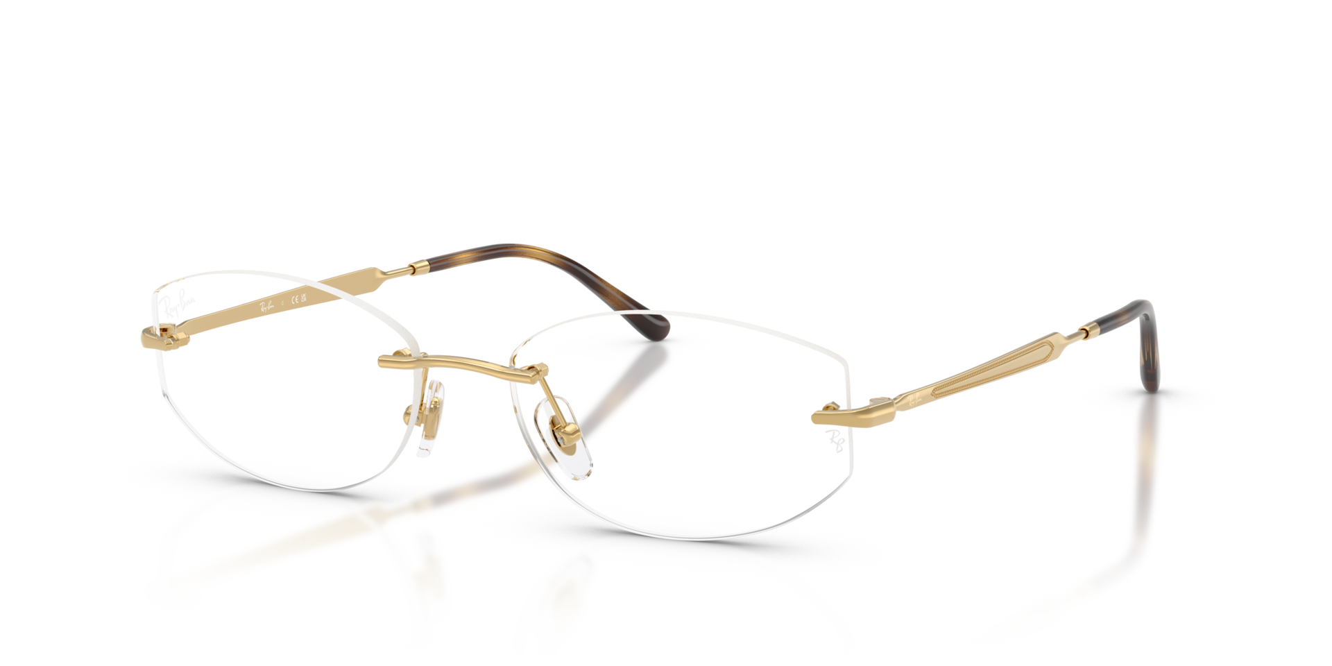 RB3792V Goud MetaalEyeglass Frames van B24, Hoekweergave