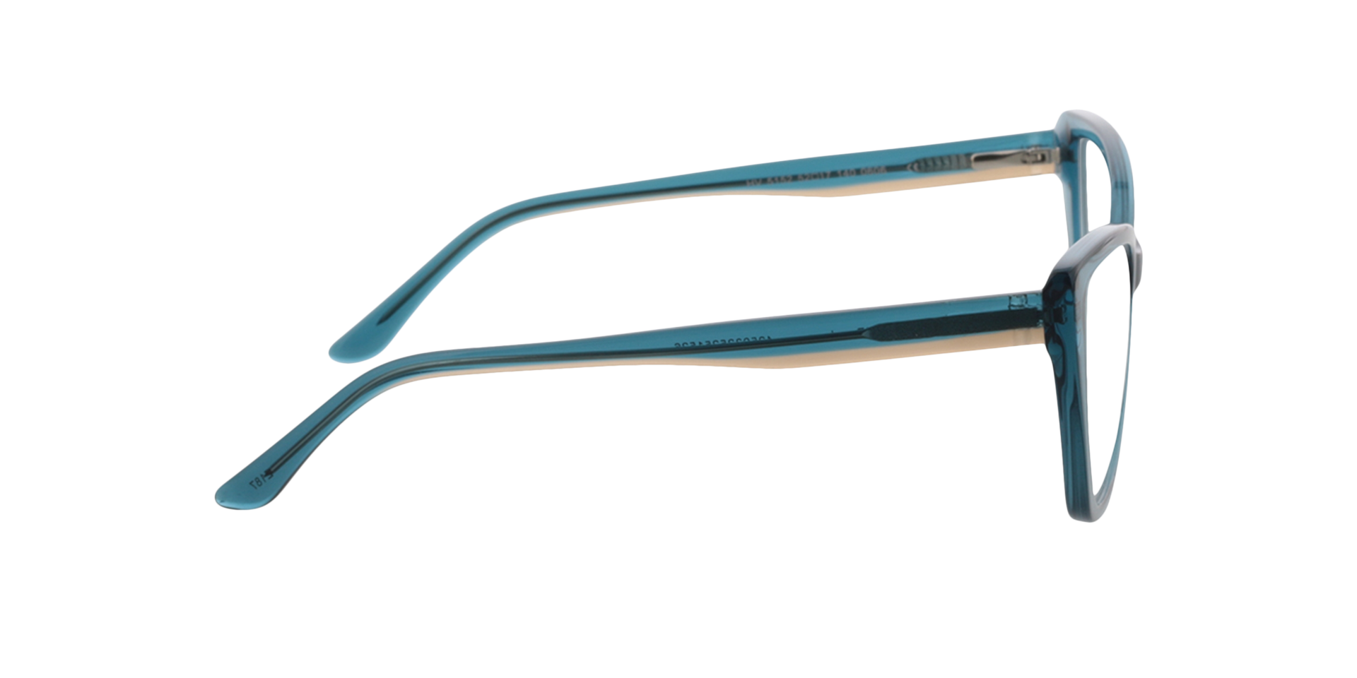 Jane Kristal mid blauw AcetaatEyeglass Frames van B24, Zijaanzicht